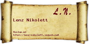 Lenz Nikolett névjegykártya